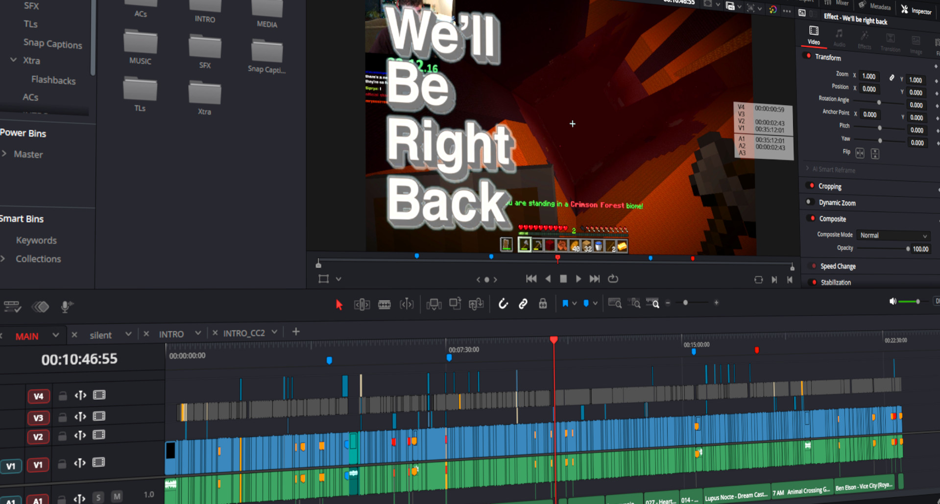 Snapshot of a Davinci Resolve Timeline from a video I edited