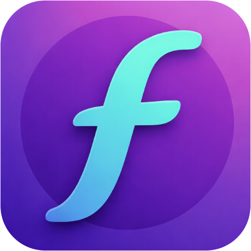 frocket logo - a turquoise "f" on a purple background